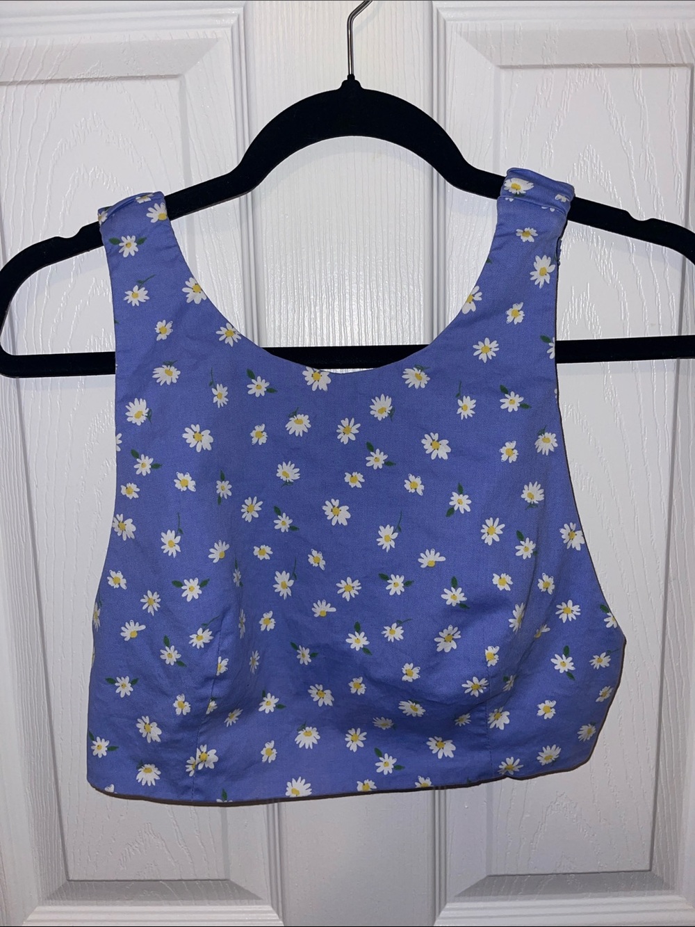 Zara Light Blue Floral Crop Tank